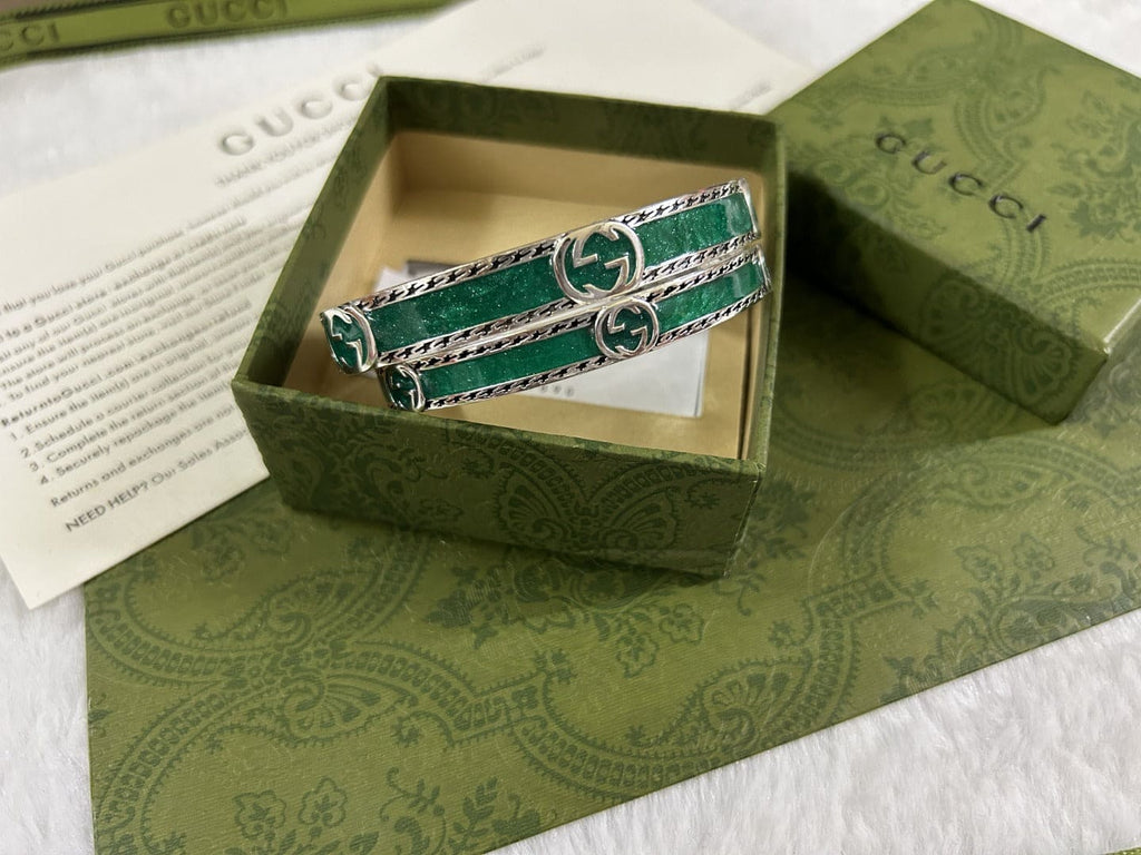 Double Gucci Interlocking Gucci Bangle Bracelet