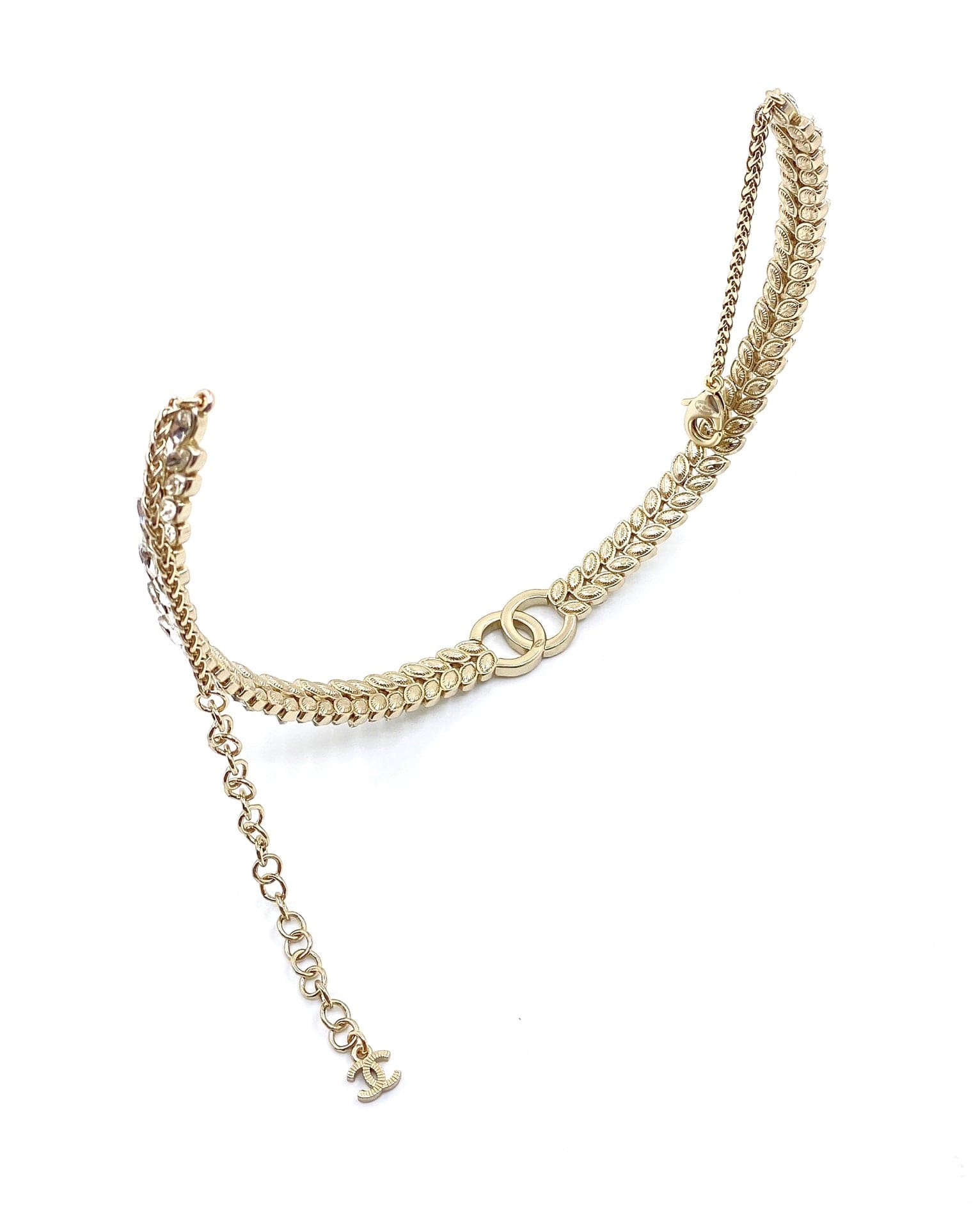 18K  Chanel Chain Choker Diamonds Necklace