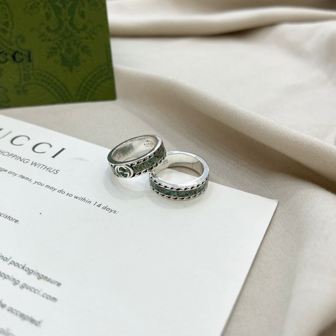 Double Gucci Interlocking Gucci Turquoise Ring