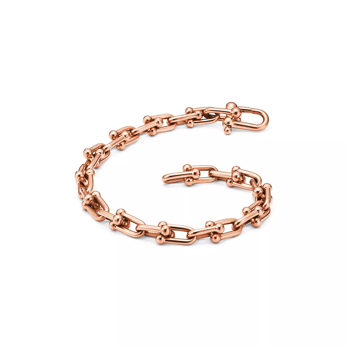 Tiffany Hardwear Small Link 26 Motif Pink Gold Bracelet