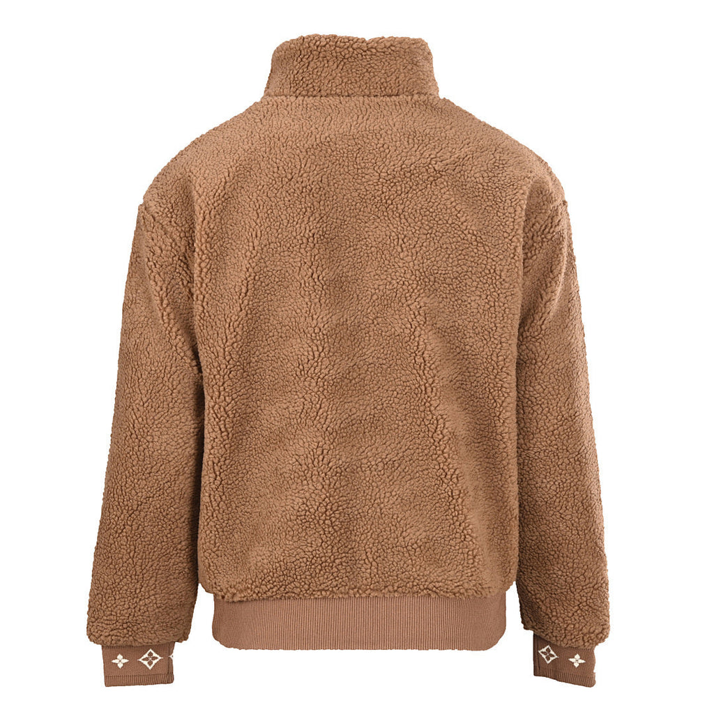 Louis Vuitton Leather Patch Stand-Collar Fleece Jacket - product image 3