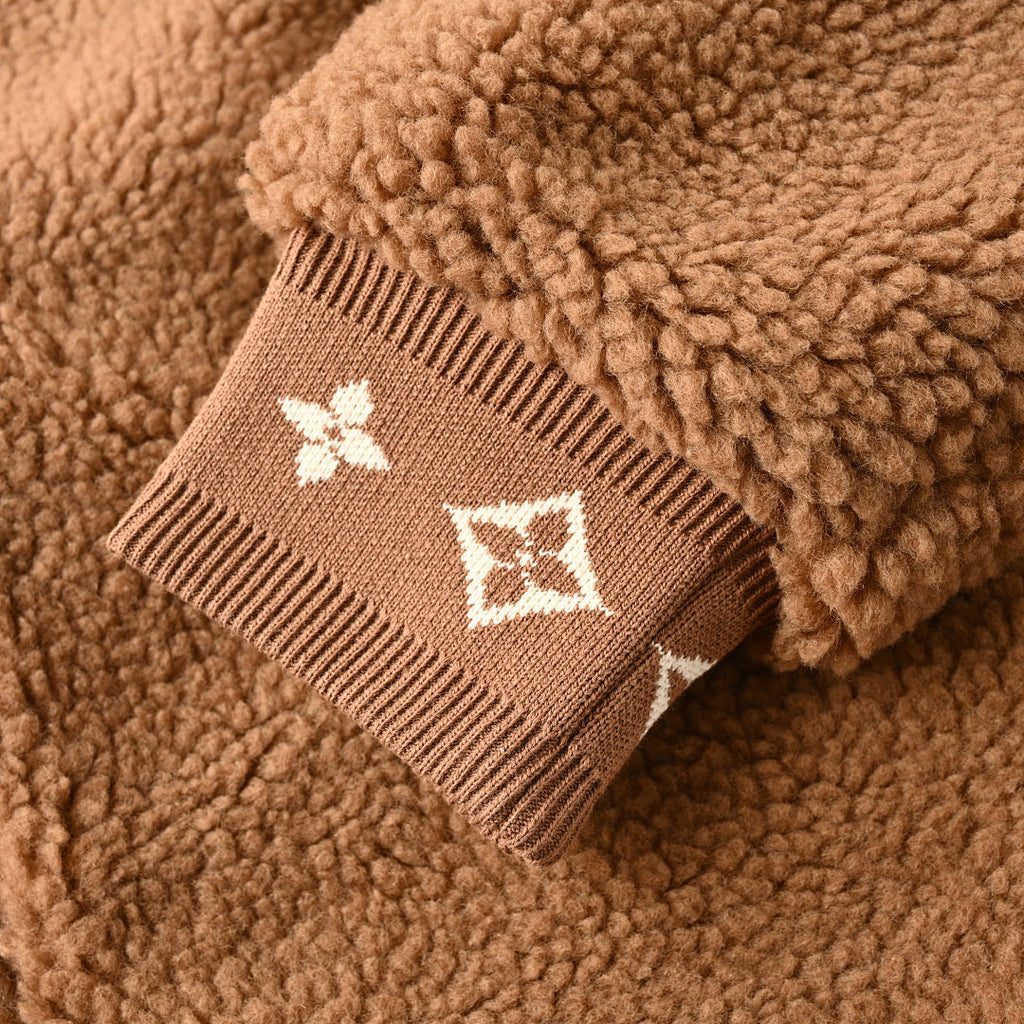 Louis Vuitton Leather Patch Stand-Collar Fleece Jacket - product image 7