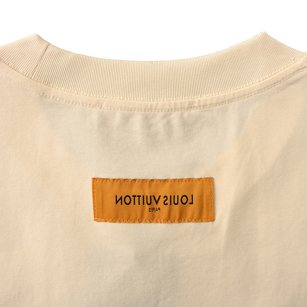 Louis Vuitton Short-Sleeve T-Shirt with Small Blue Floral Embroidered Lettering - product image 5