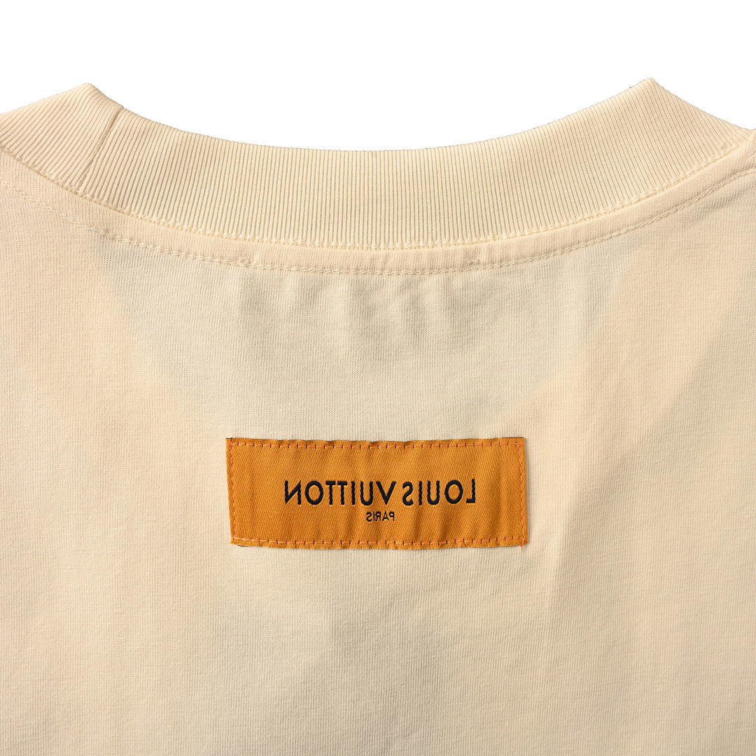 Louis Vuitton Short-Sleeve T-Shirt with Small Blue Floral Embroidered Lettering - product image 5