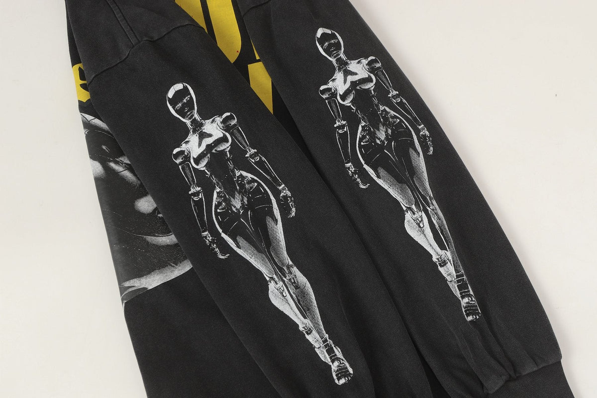 Godspeed Washed Black Rock Graphic Long-Sleeve T-Shirt — detail