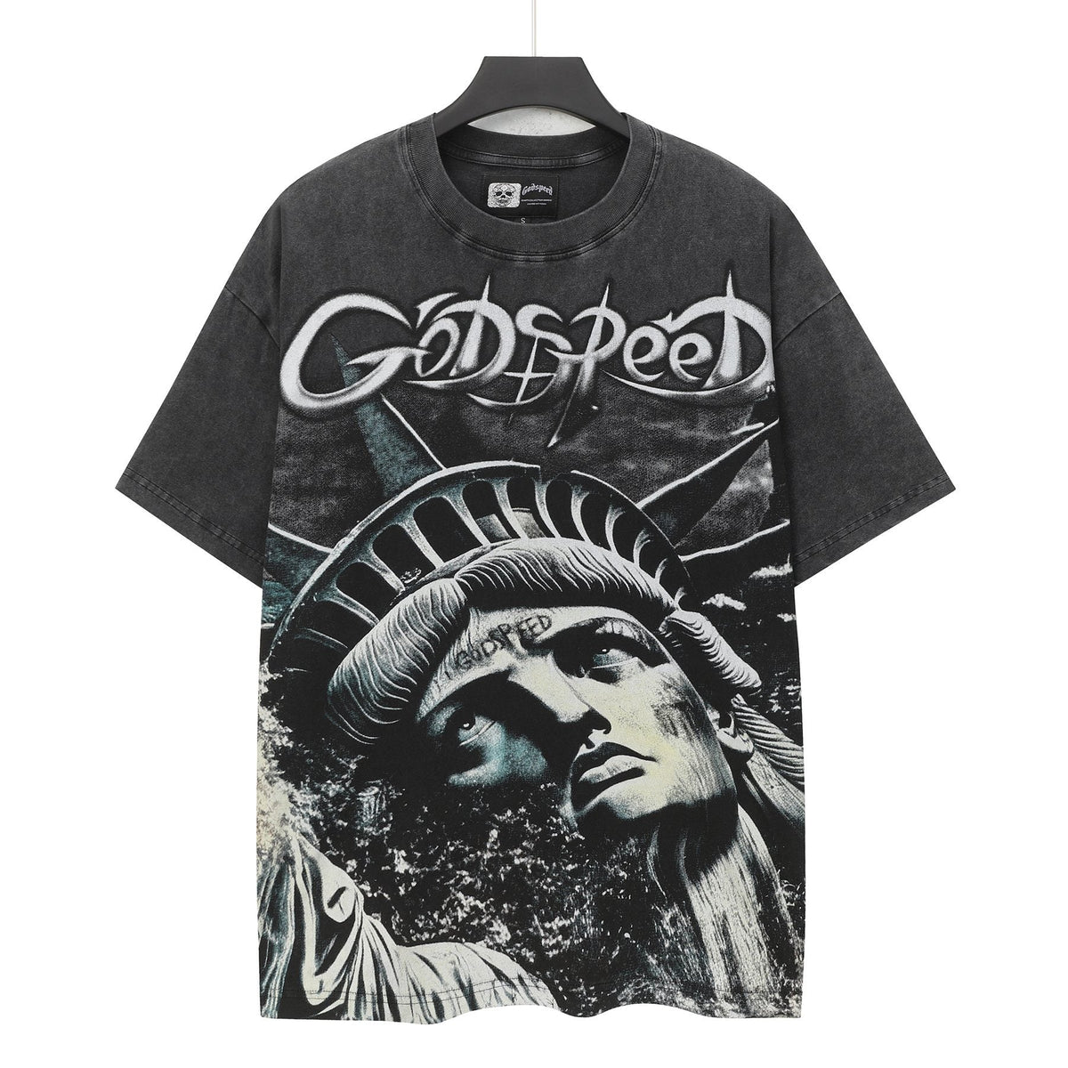 Godspeed Statue of Liberty Washed Graphic T-Shirt — hero