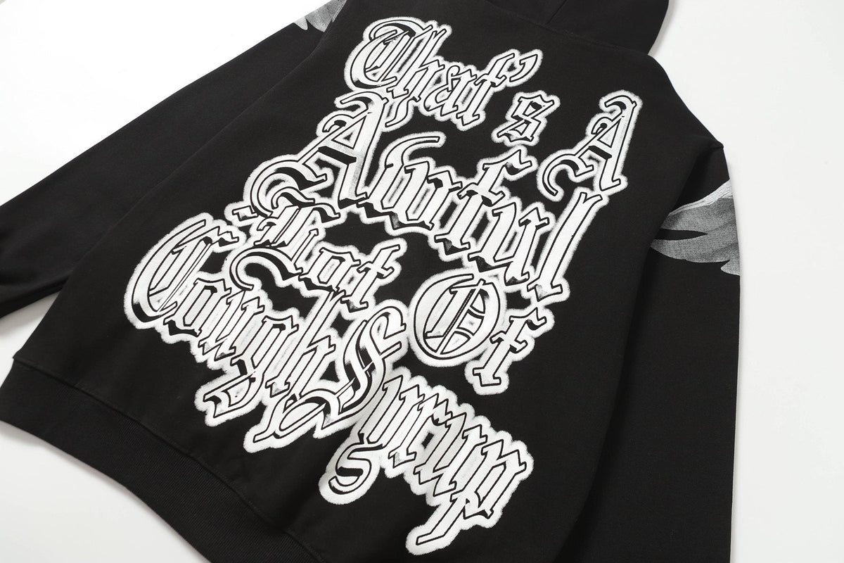 THAT'S A AWFUL LOT OF COUGH SYRUP Angel Tears Graphic Hoodie — detail