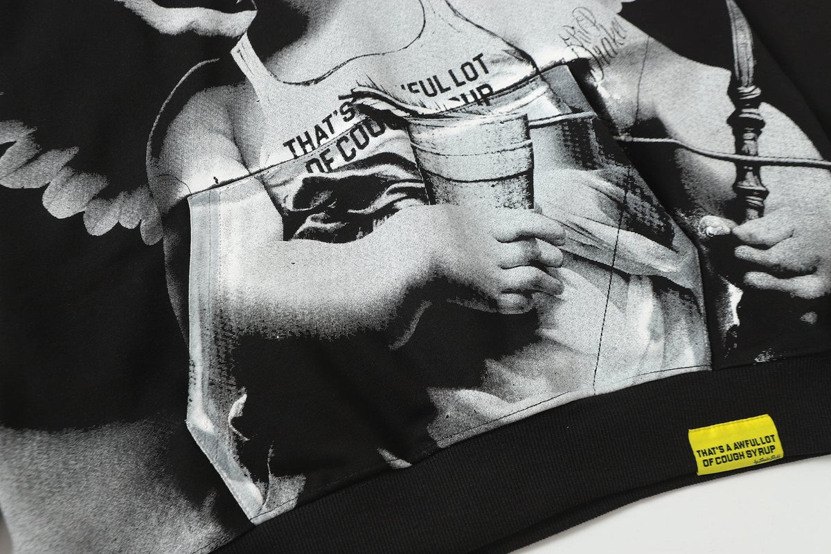 THAT'S A AWFUL LOT OF COUGH SYRUP Angel Tears Graphic Hoodie — detail