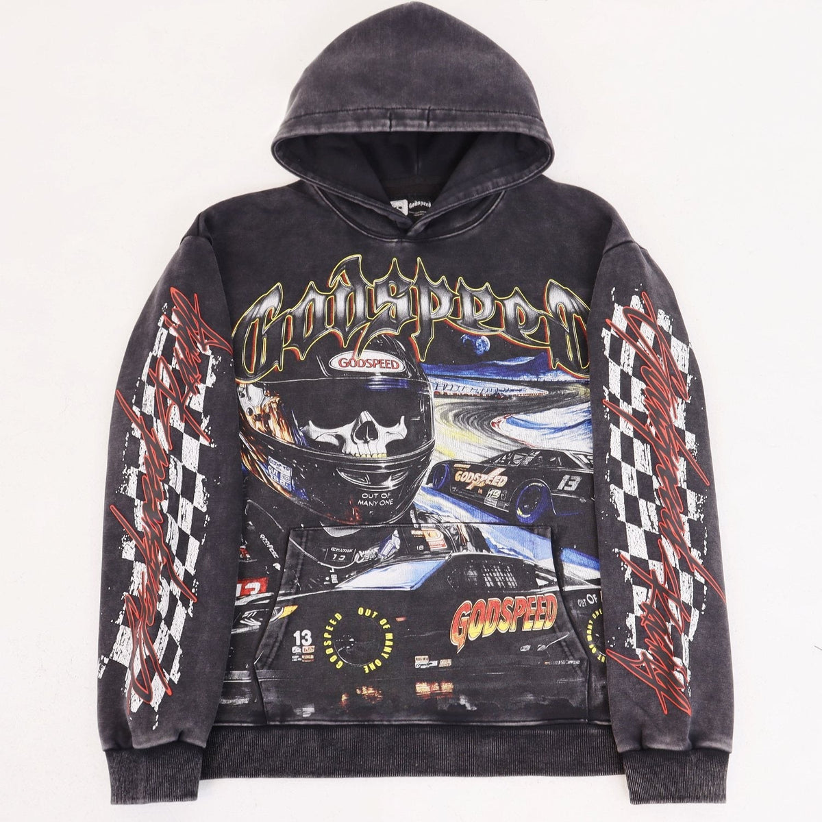 Godspeed Racing Graphic Washed Hoodie — front