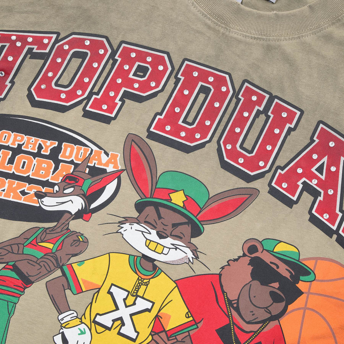 DUAA All Star Basketball Graphic Short-Sleeve T-Shirt - Olive — detail