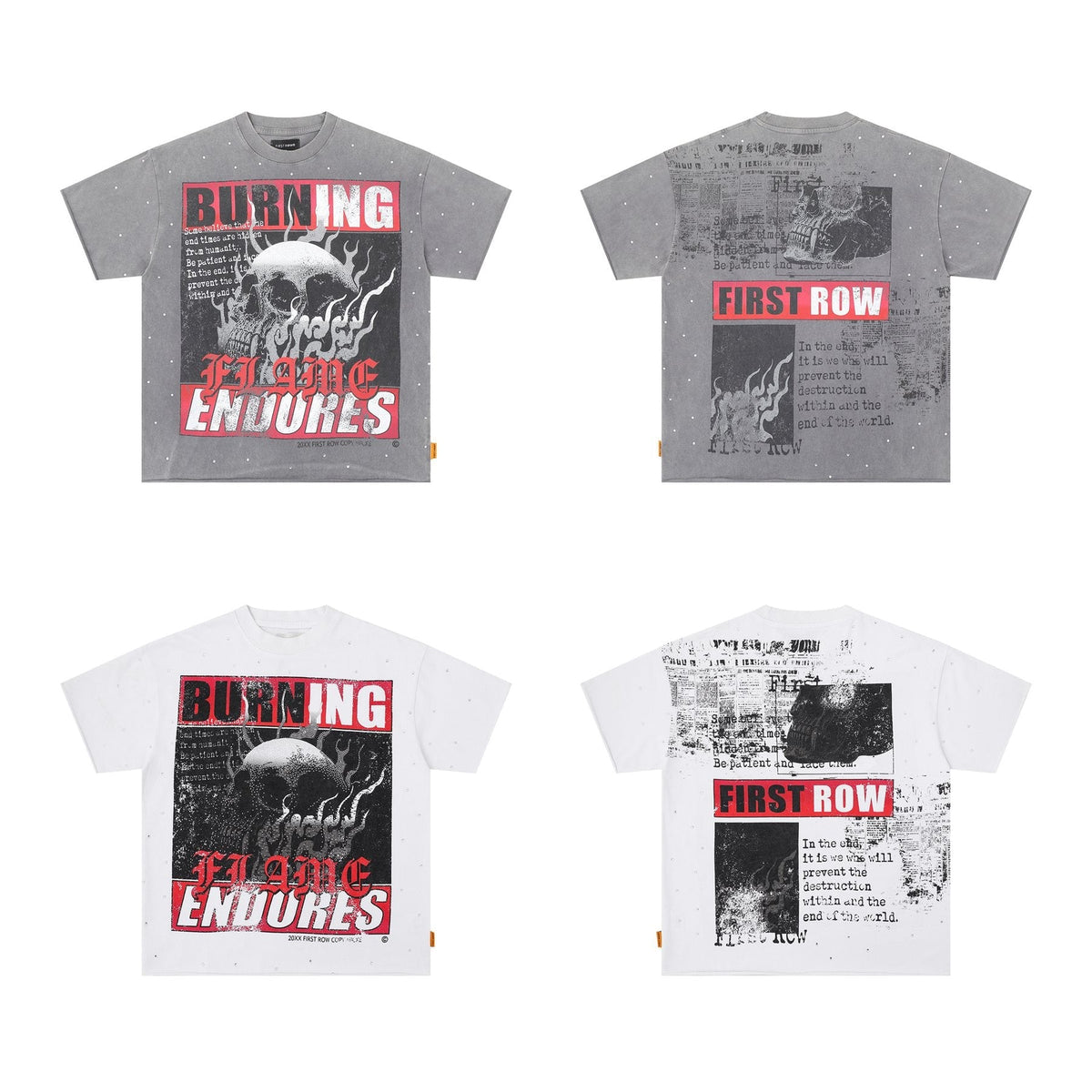 FIRST ROW Burning Flames Cropped Graphic T-Shirt — comparison