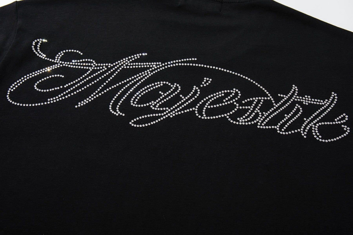 MAJESTIK Blue-Green Front & Script Back Graphic T-Shirt — detail
