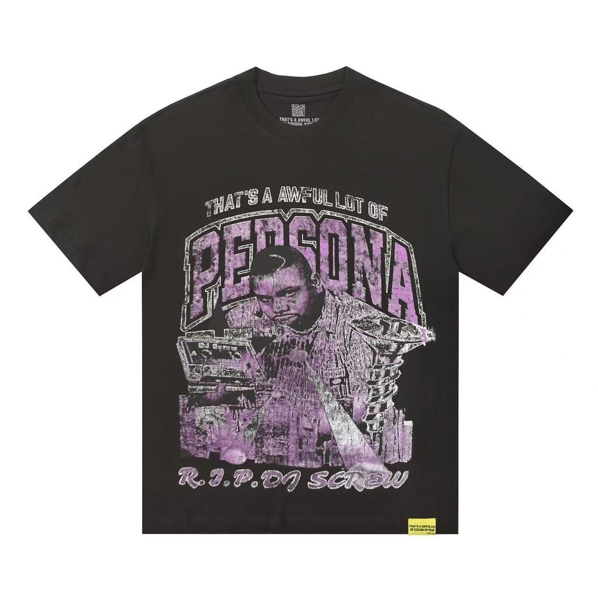 THAT'S A AWFUL LOT OF COUGH SYRUP Black Graphic Short-Sleeve T-Shirt — hero