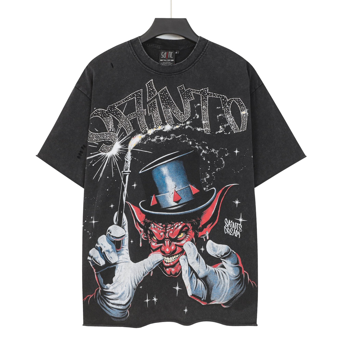 SAINT Washed Black Magician Devil Graphic T-Shirt — hero