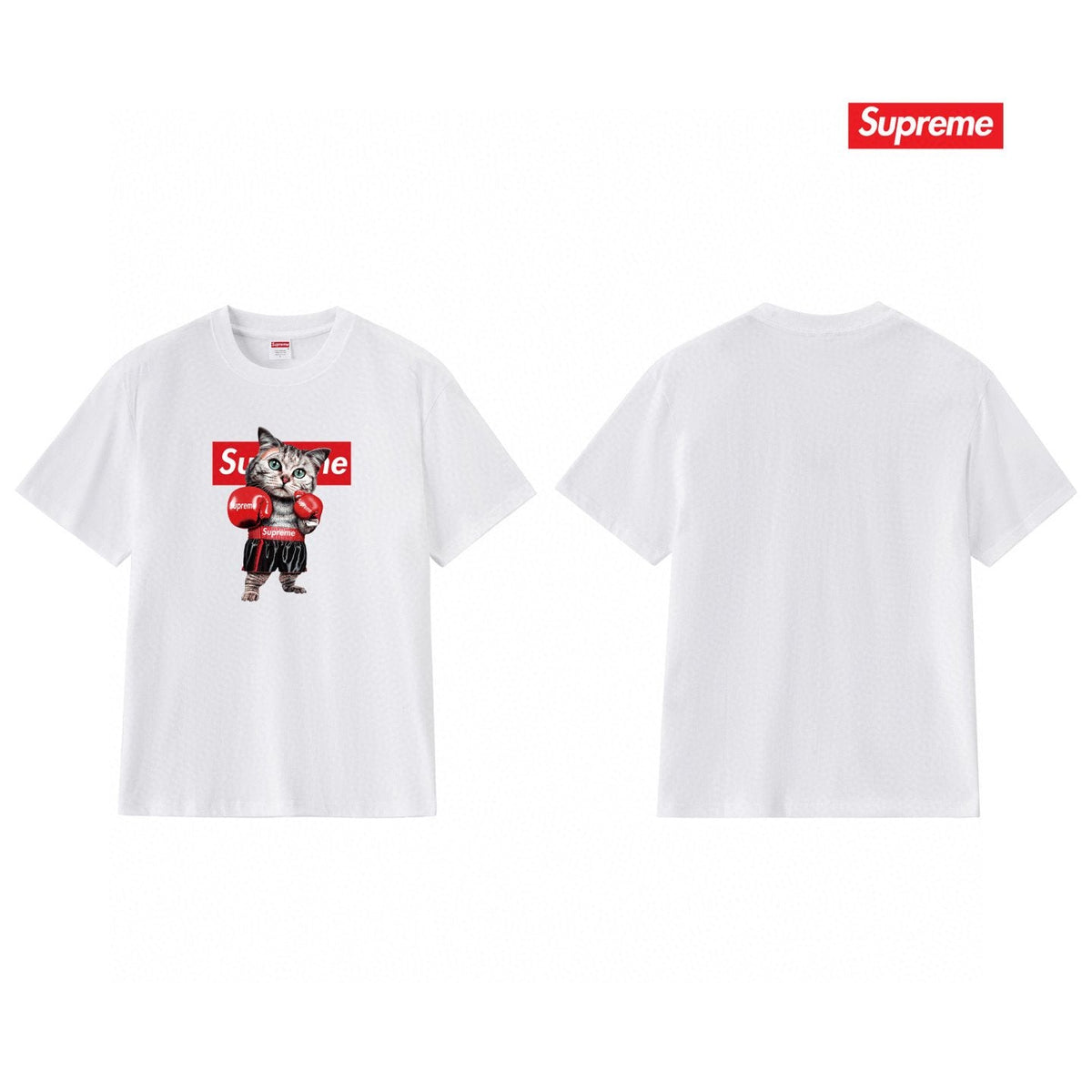 Supreme Boxing Cat Graphic T-Shirt — back
