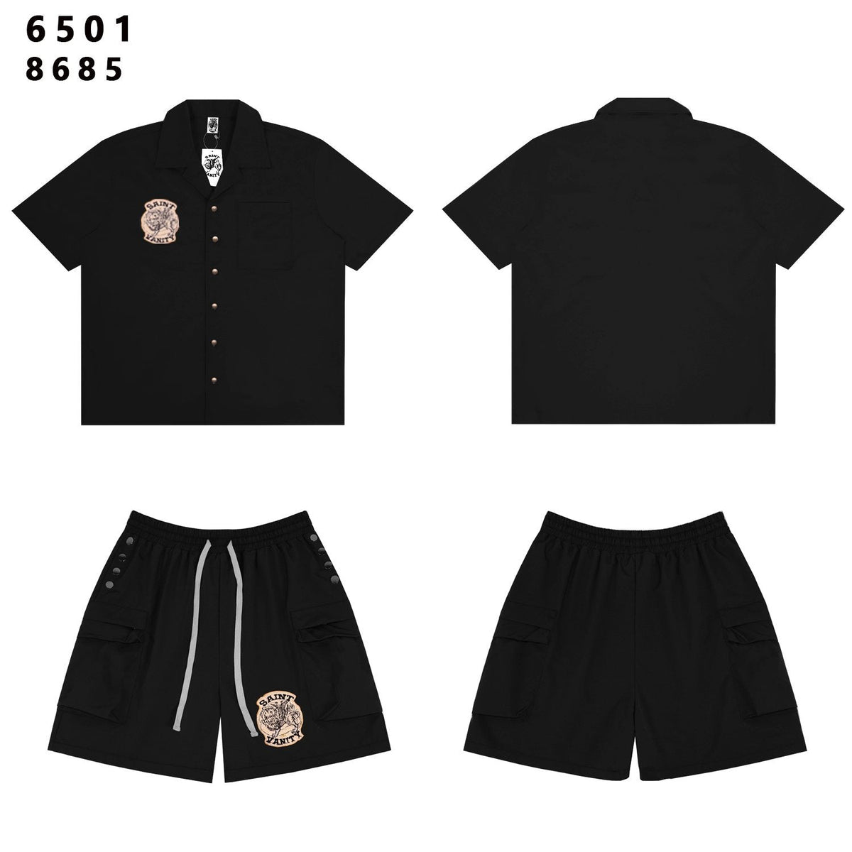 SAINT Vanity Patch Short-Sleeve Shirt & Cargo Shorts Set — hero