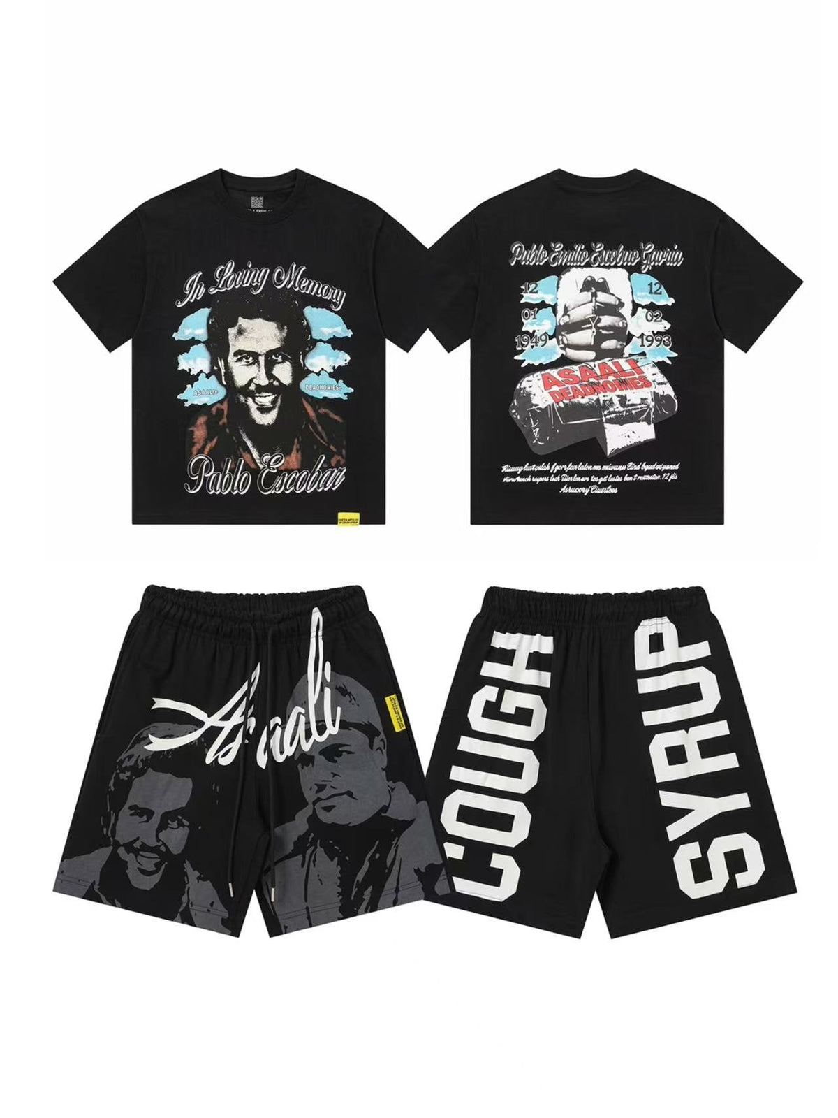 THAT'S A AWFUL LOT OF COUGH SYRUP Pablo Escobar Graphic Short-Sleeve Set — hero