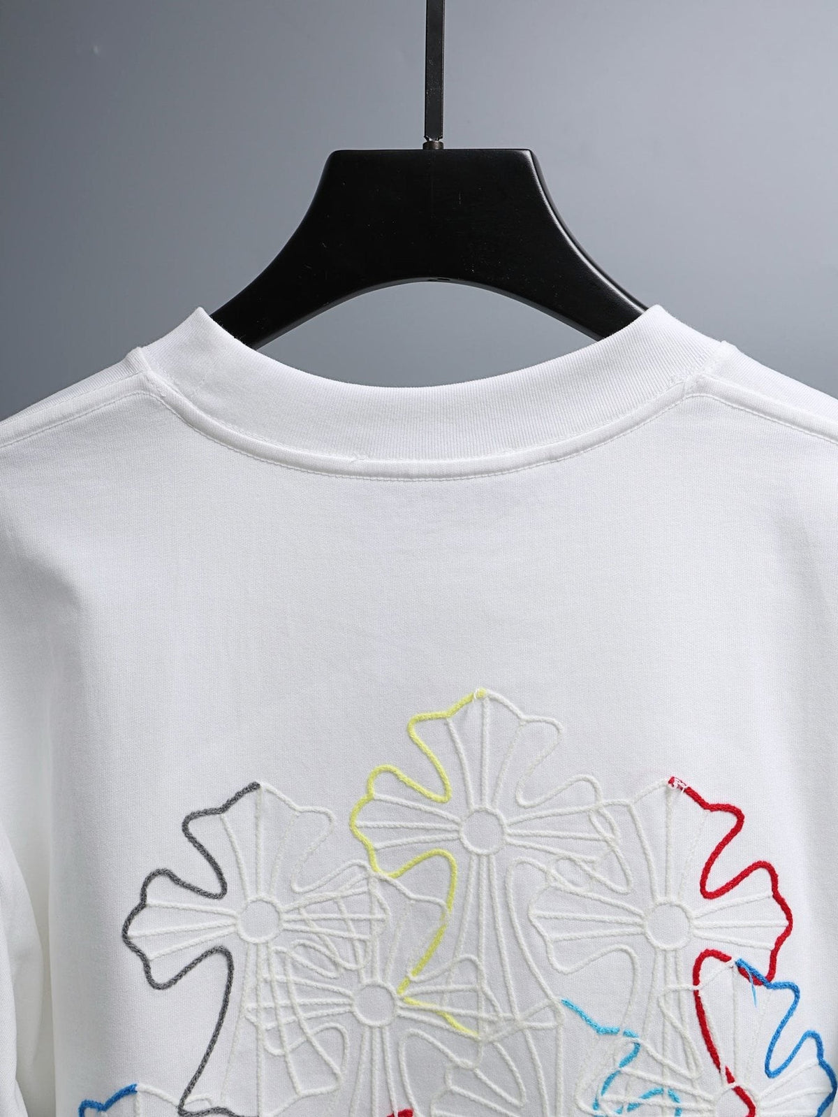 Chrome Hearts Floral Cross Embroidered T-Shirt — detail