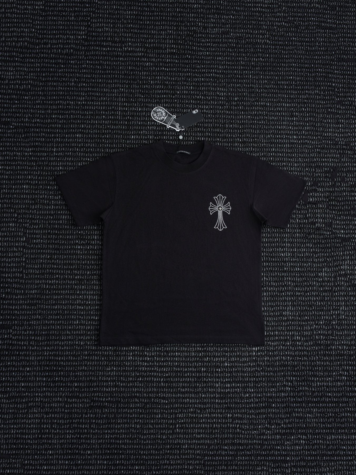 Chrome Hearts Firework Rhinestone Cross Graphic T-Shirt — front