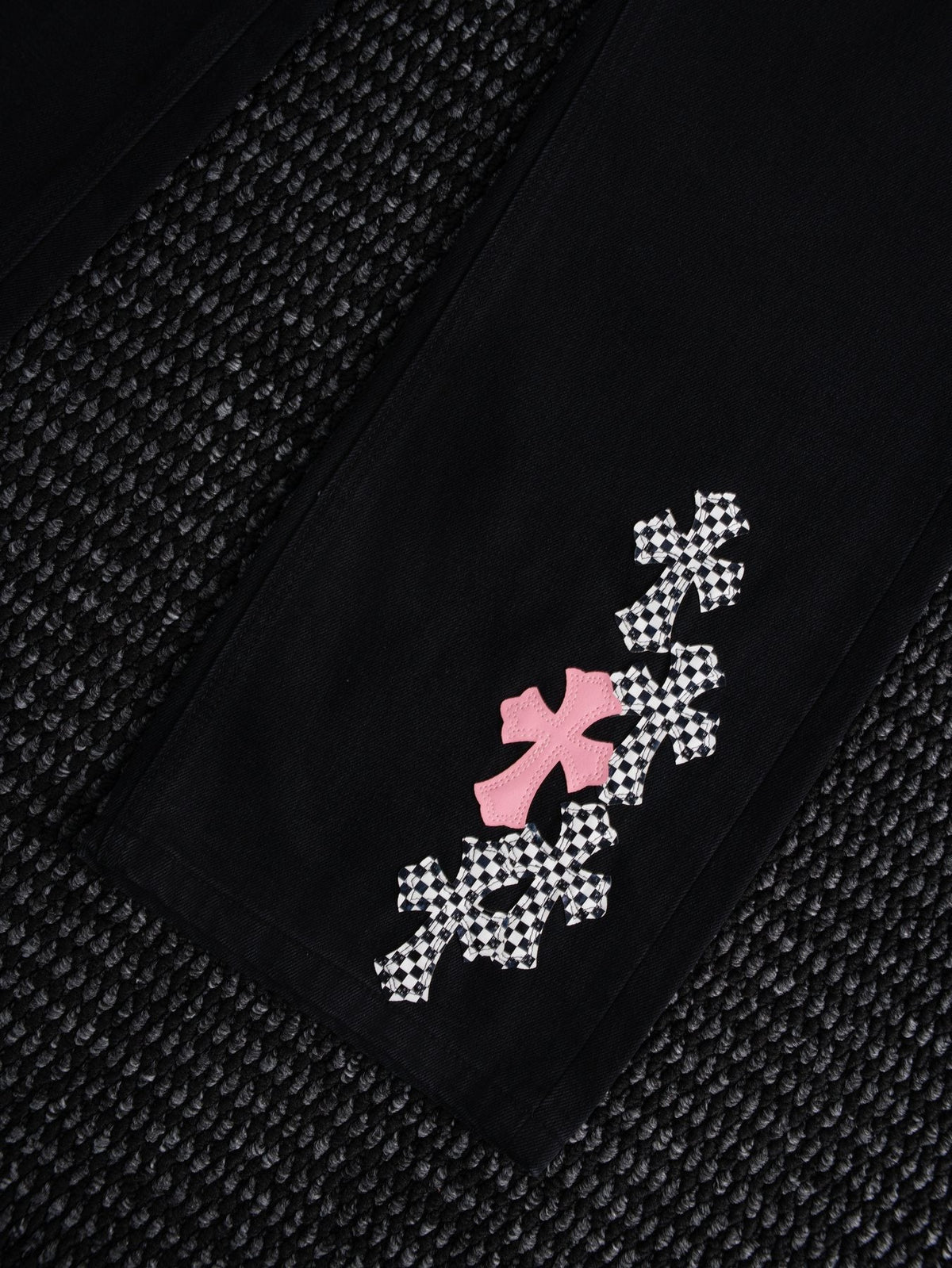 Chrome Hearts Cross Graphic Black Denim Pants — detail