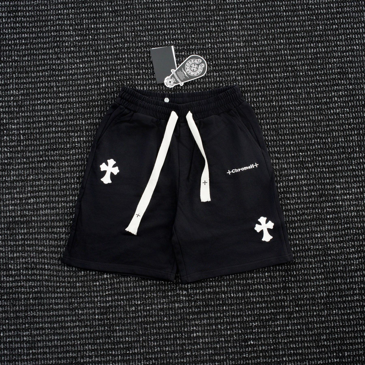 Chrome Hearts Cross Patch Drawstring Shorts — front