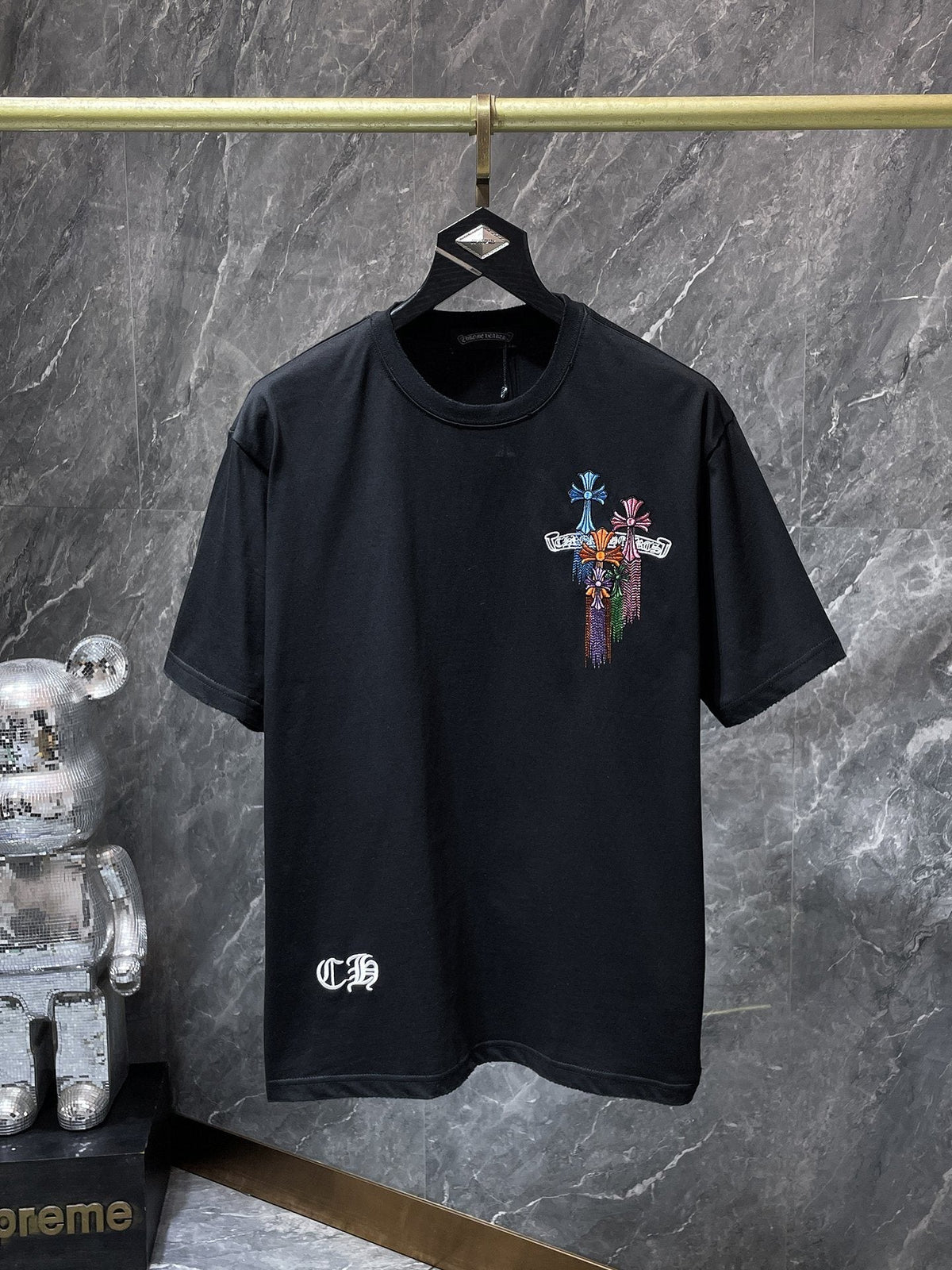 Chrome Hearts Floral Cross Embroidered T-Shirt — hero