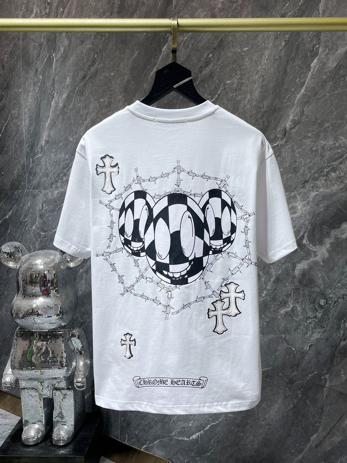 Chrome Hearts Cross & Barbed-Wire Graphic T-Shirt — back