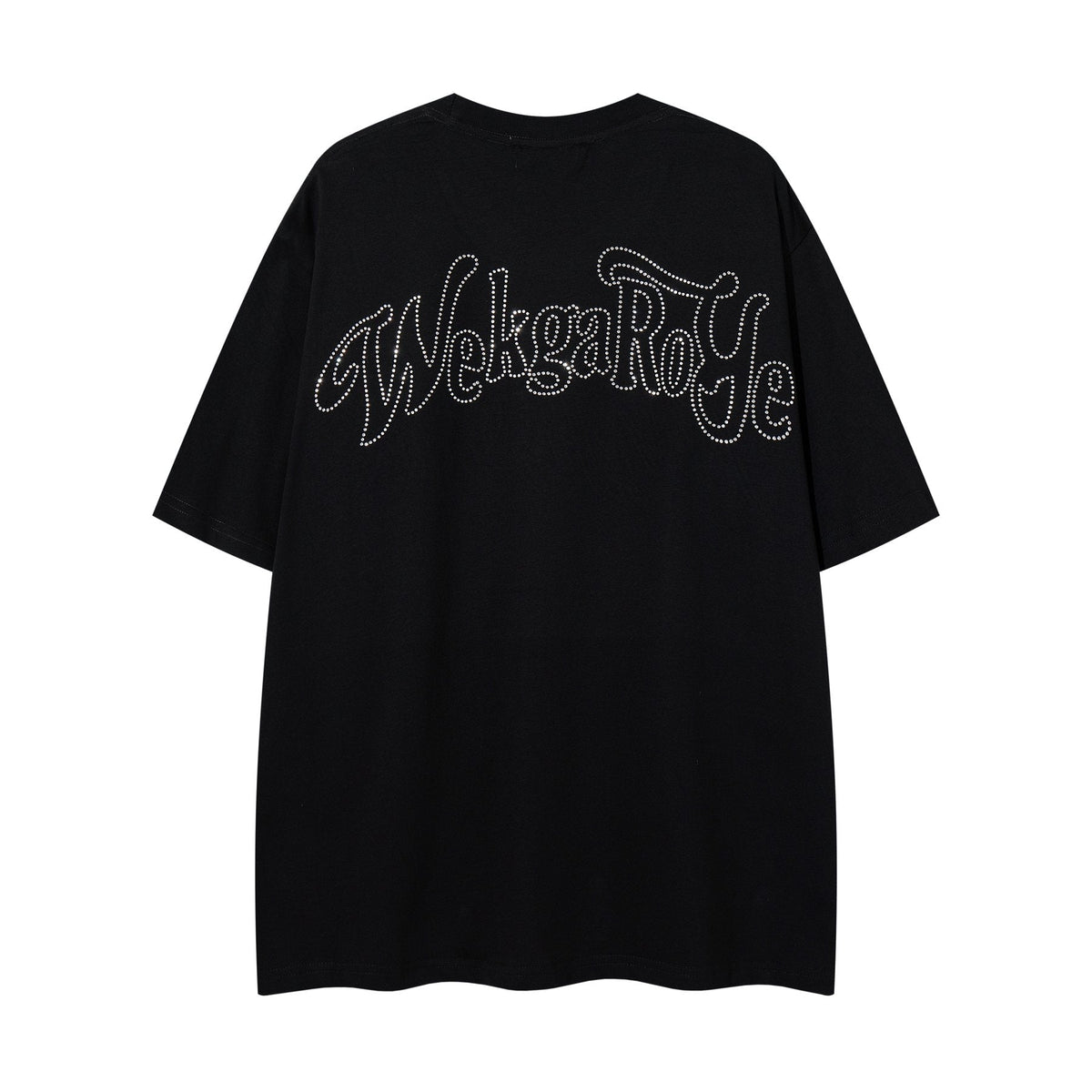 MAJESTIK Rhinestone Distressed Graphic T-Shirt — back