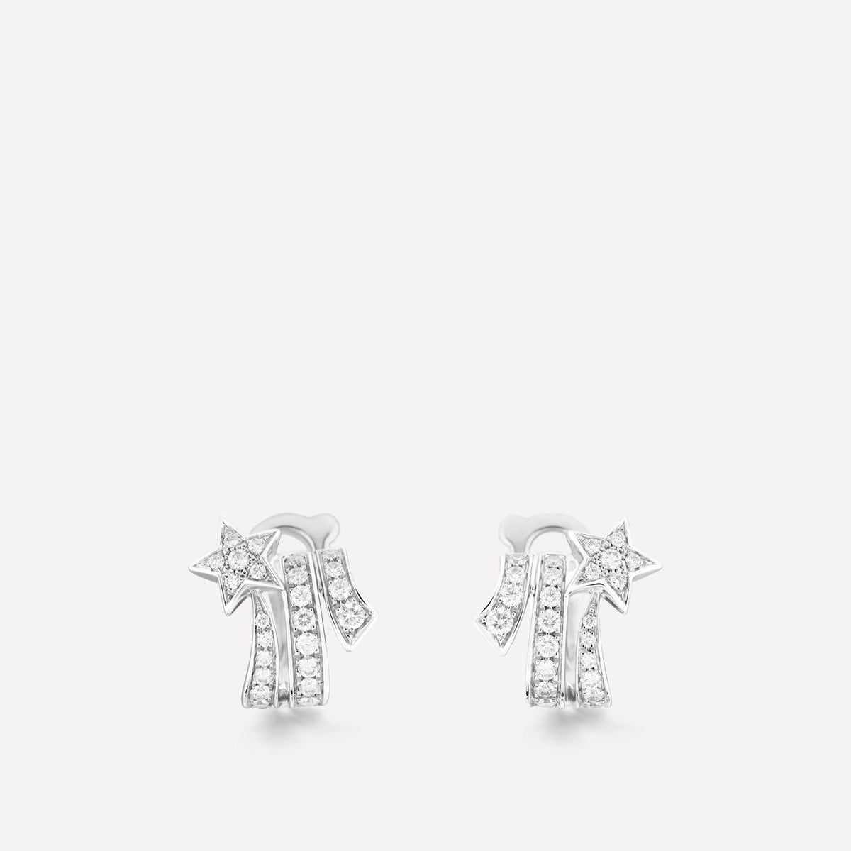 Chanel Comete Etoilee Earrings Silver Diamond