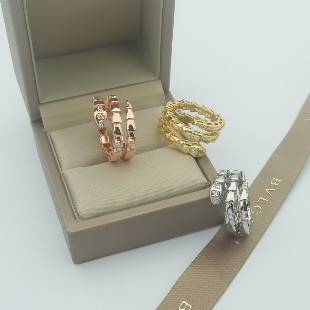 18K BVLGARI Serpenti Viper Demi Diamond Ring