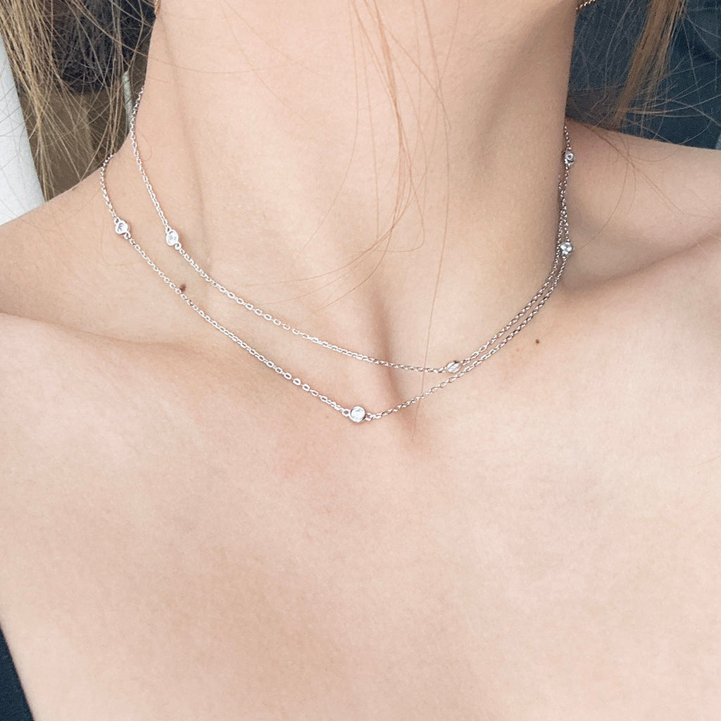 18K Tiffany Elsa Peretti Diamonds By The Yard Necklace