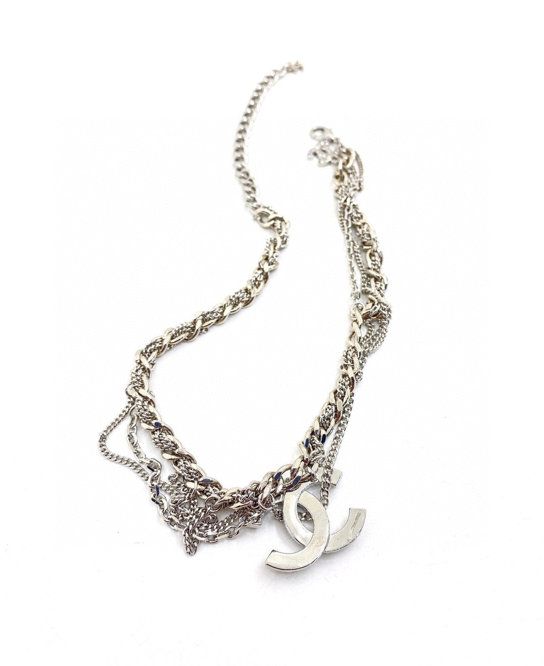 18K  Chanel Chain Diamond Necklace