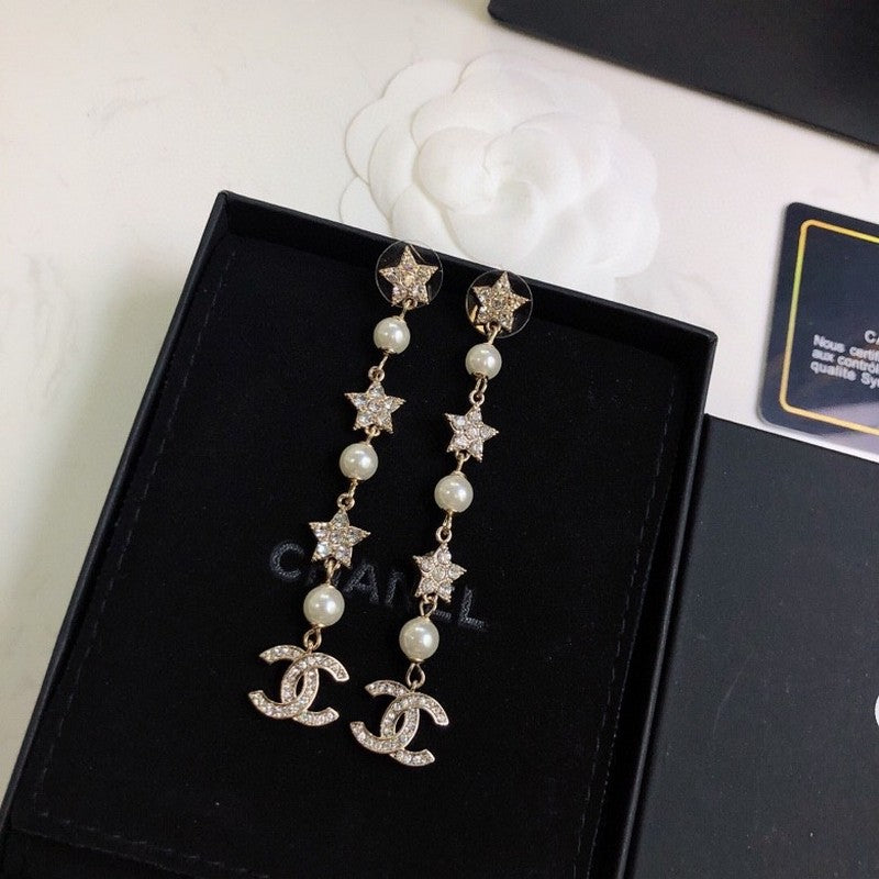 18K  Chanel Long Tassel Earrings