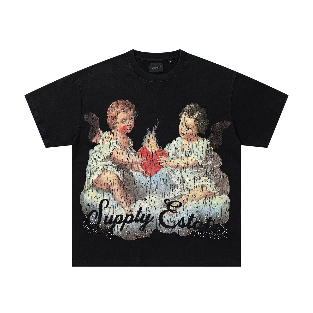 SUPPLY TEE Cherub Flame Graphic T-Shirt — front