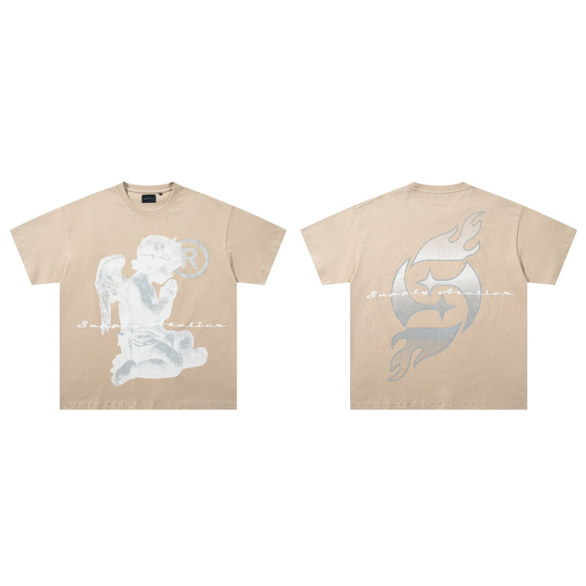SUPPLY TEE Stud-Trim Flame Graphic T-Shirt — hero