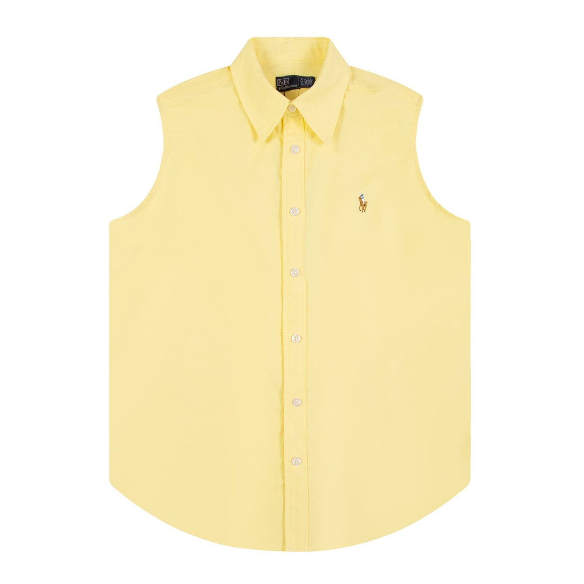 Test2-Ralph Lauren Sleeveless Oxford Button-Front Shirt — front