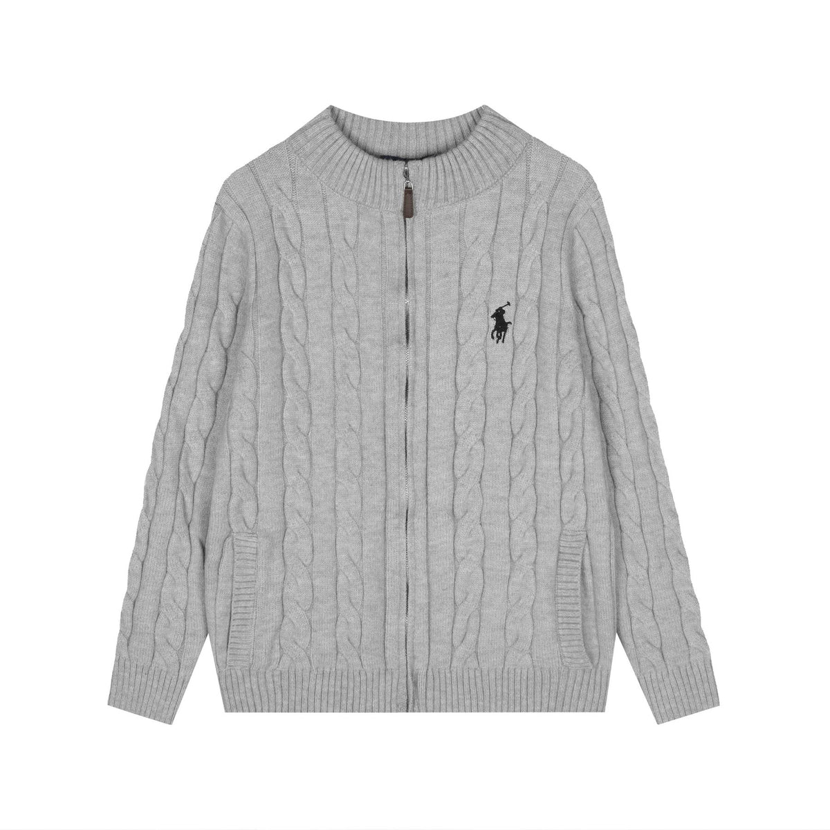 Test2-Ralph Lauren Cable-Knit Quarter-Zip Sweater — front